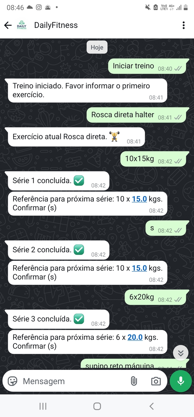 DailyFitness WhatsApp Interface